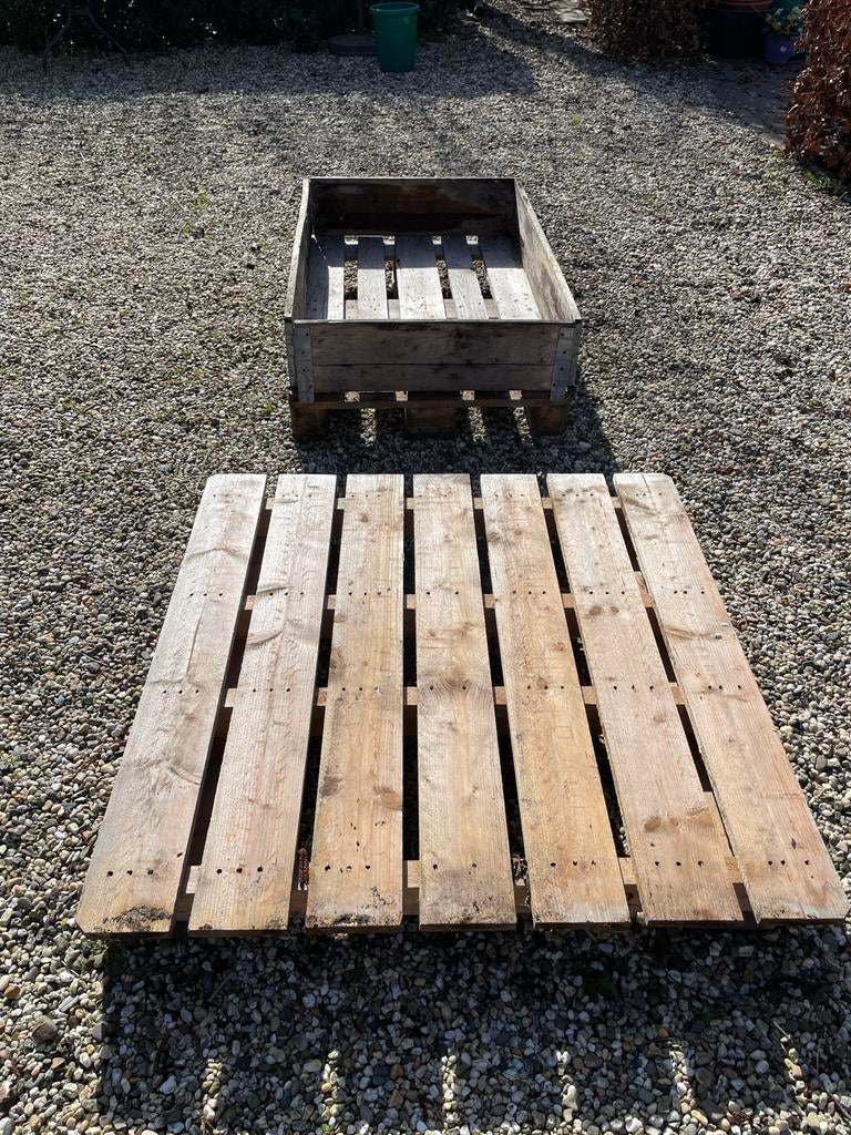 2 gebruikte pallets - ideaal voor tuin of transport, Ophalen, Gebruikt