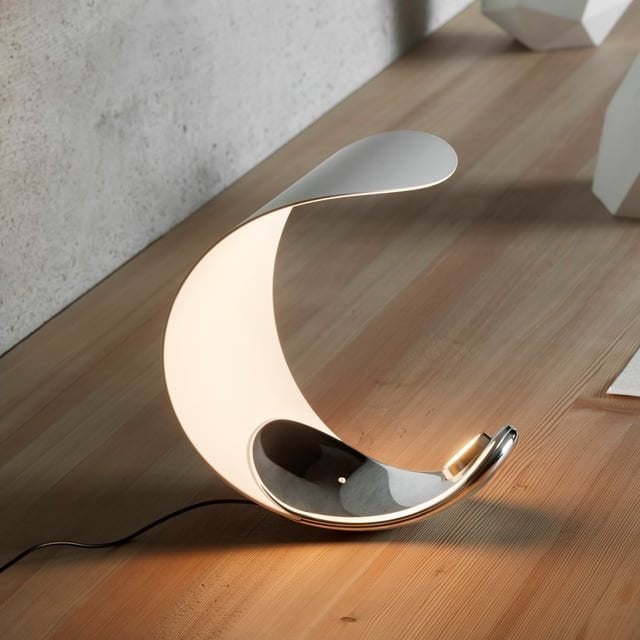 Design tafellamp, Luceplan Curl, Dimbaar, Wit, Ophalen of Verzenden, Zo goed als nieuw