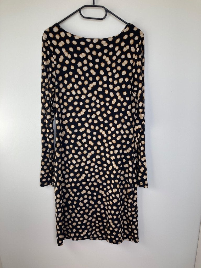 Kyra en Ko rechtvallende jurk zwart met print maat M, Kleding | Dames, Jurken, Maat 38/40 (M), NB BV/KYRA, Sales@kyra.eu, Zwart