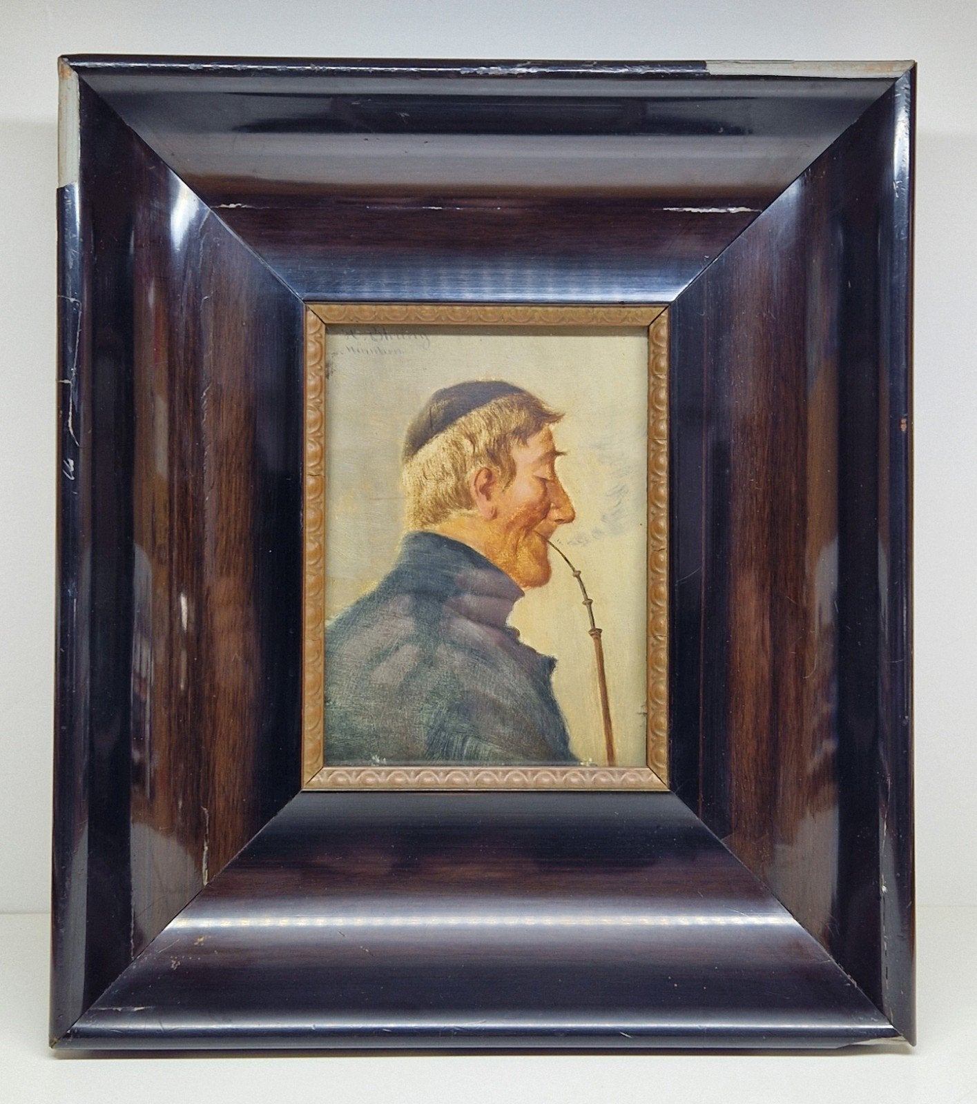 Portret H. Behring olieverf op paneel, München 19e eeuw., Ophalen, Paneel, Portret of Personen, Impressionistisch
