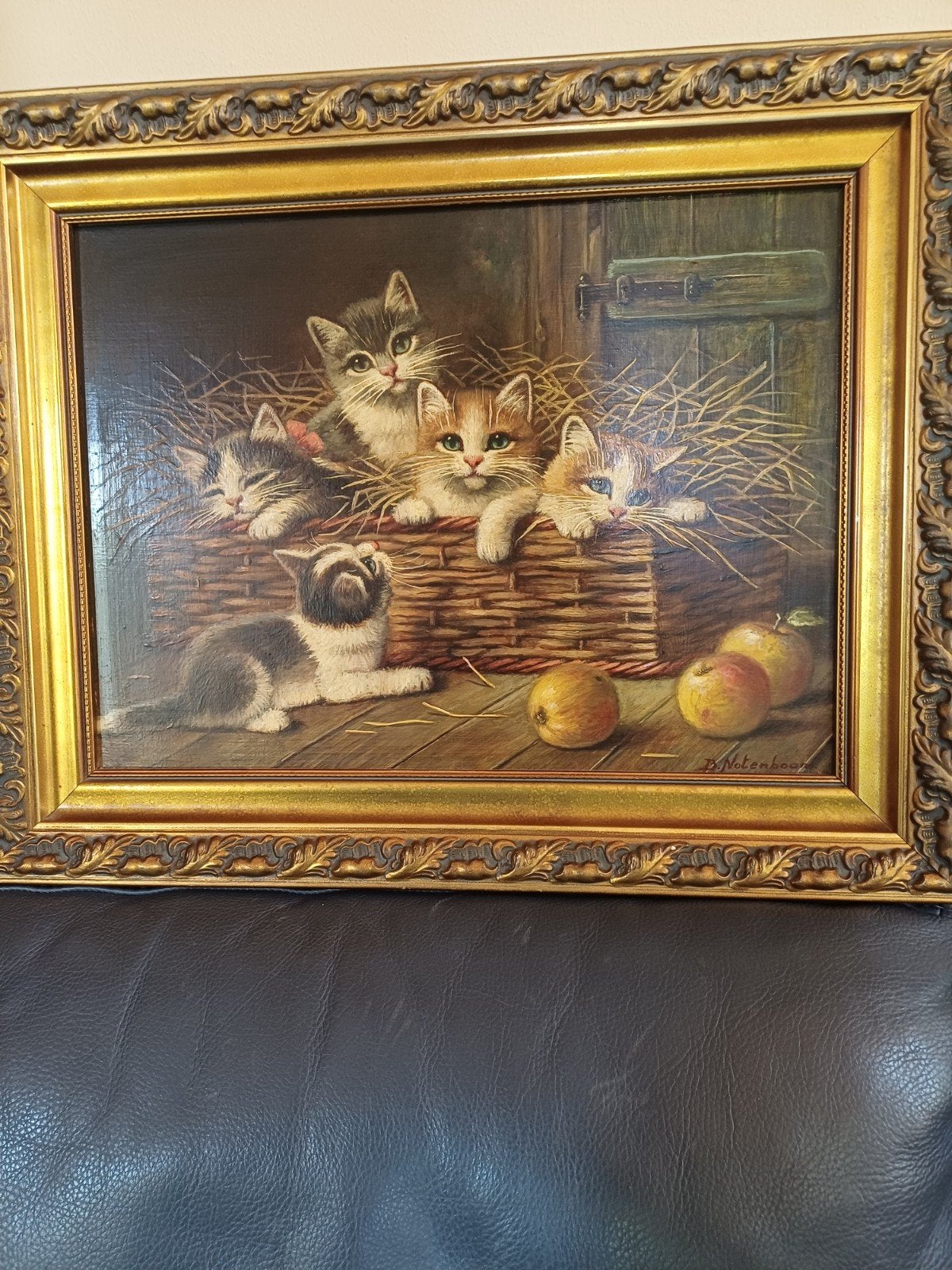 Schilderij van Nooteboom, poesjes, Antiek en Kunst, Kunst | Schilderijen | Klassiek, Ophalen