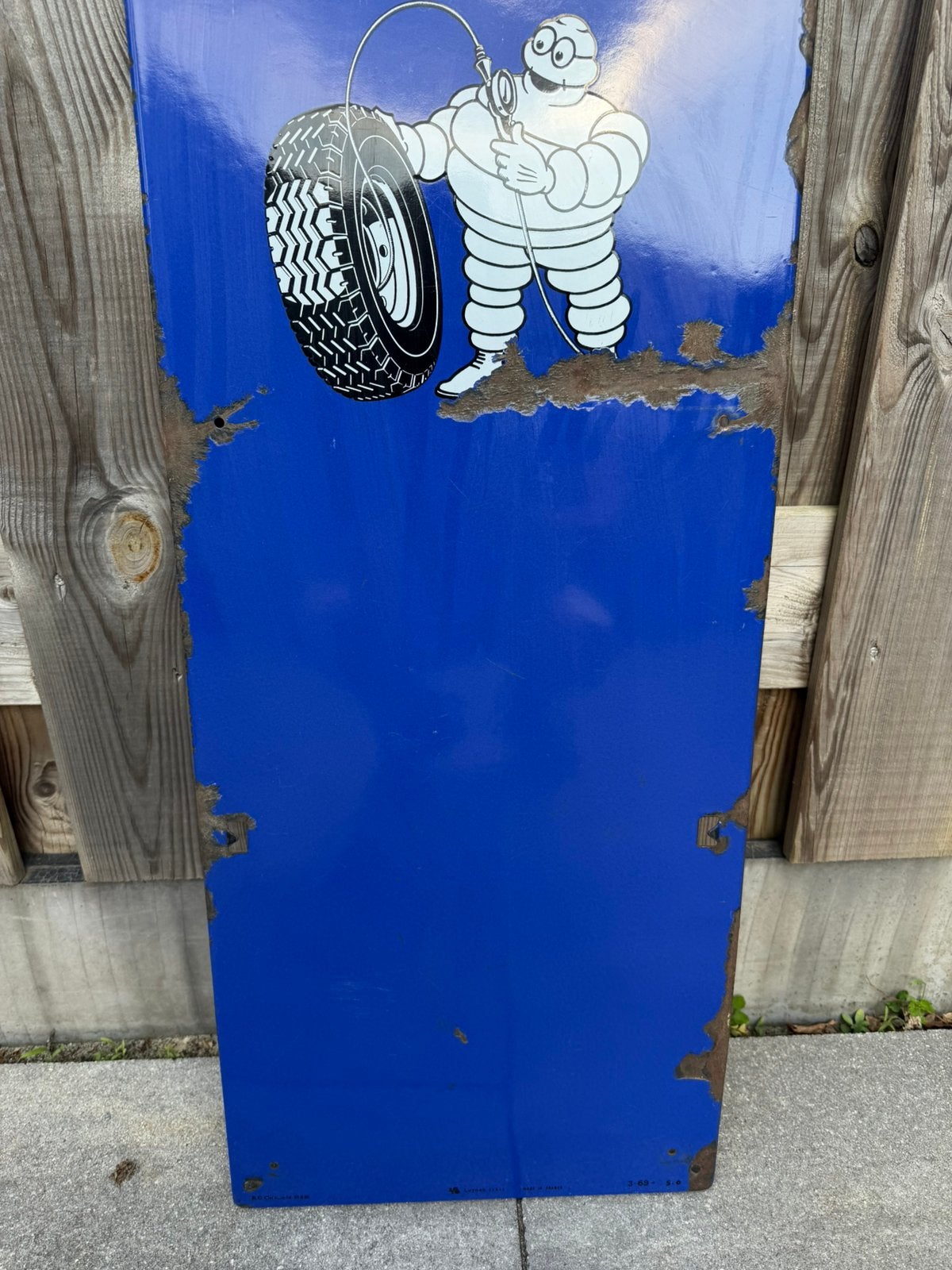 Michelin emaille reclamebord, Reclamebord, Gebruikt, I, Ophalen of Verzenden