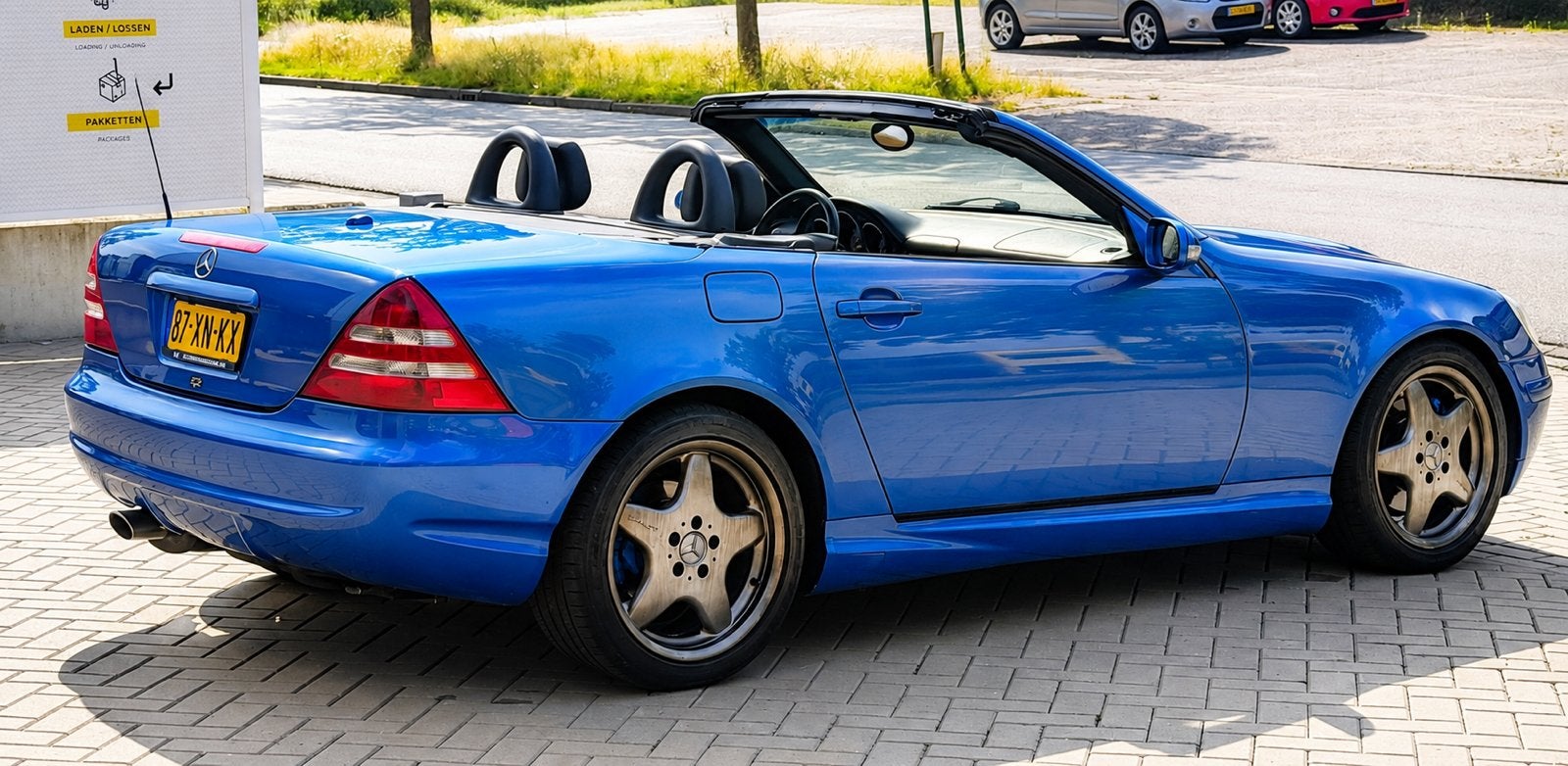 ‼️MERCEDES AMG SLK 320 CABRIO AUTOMAAT 217PK FULL OPTIONS‼️, Automaat, Zwart, Cabriolet, Blauw