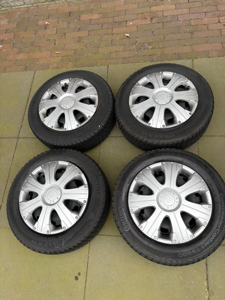 4x Winterbanden op stalen velg 175/65 R14 – (Steek 4x108), Auto-onderdelen, Banden en Velgen, Banden en Velgen, Winterbanden, 14 inch