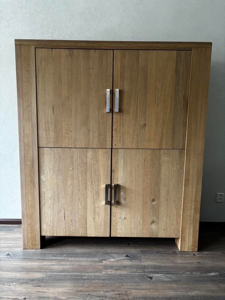 Gestoomd eiken wandkast, Ophalen, Zo goed als nieuw, Minder dan 150 cm, 150 tot 200 cm