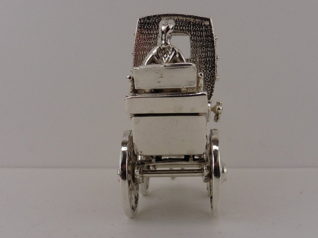 Zilveren miniatuur Koets                                 Z46, Antiek en Kunst, Ophalen of Verzenden, Zilver