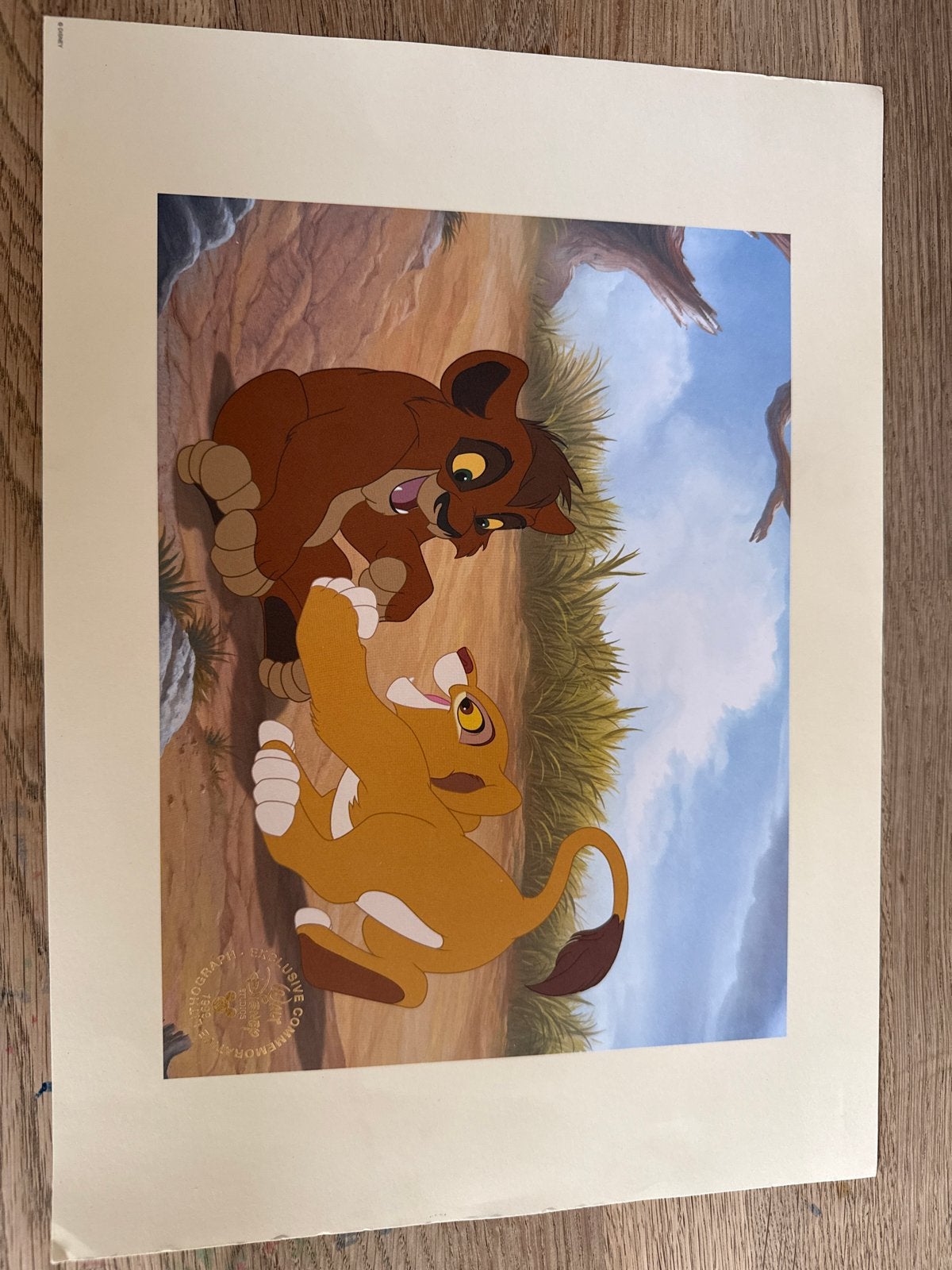 Originele Disney Lithografie - De Leeuwenkoning, Origineel, Ophalen of Verzenden, Personages en Fantasiefiguren, Lithografie