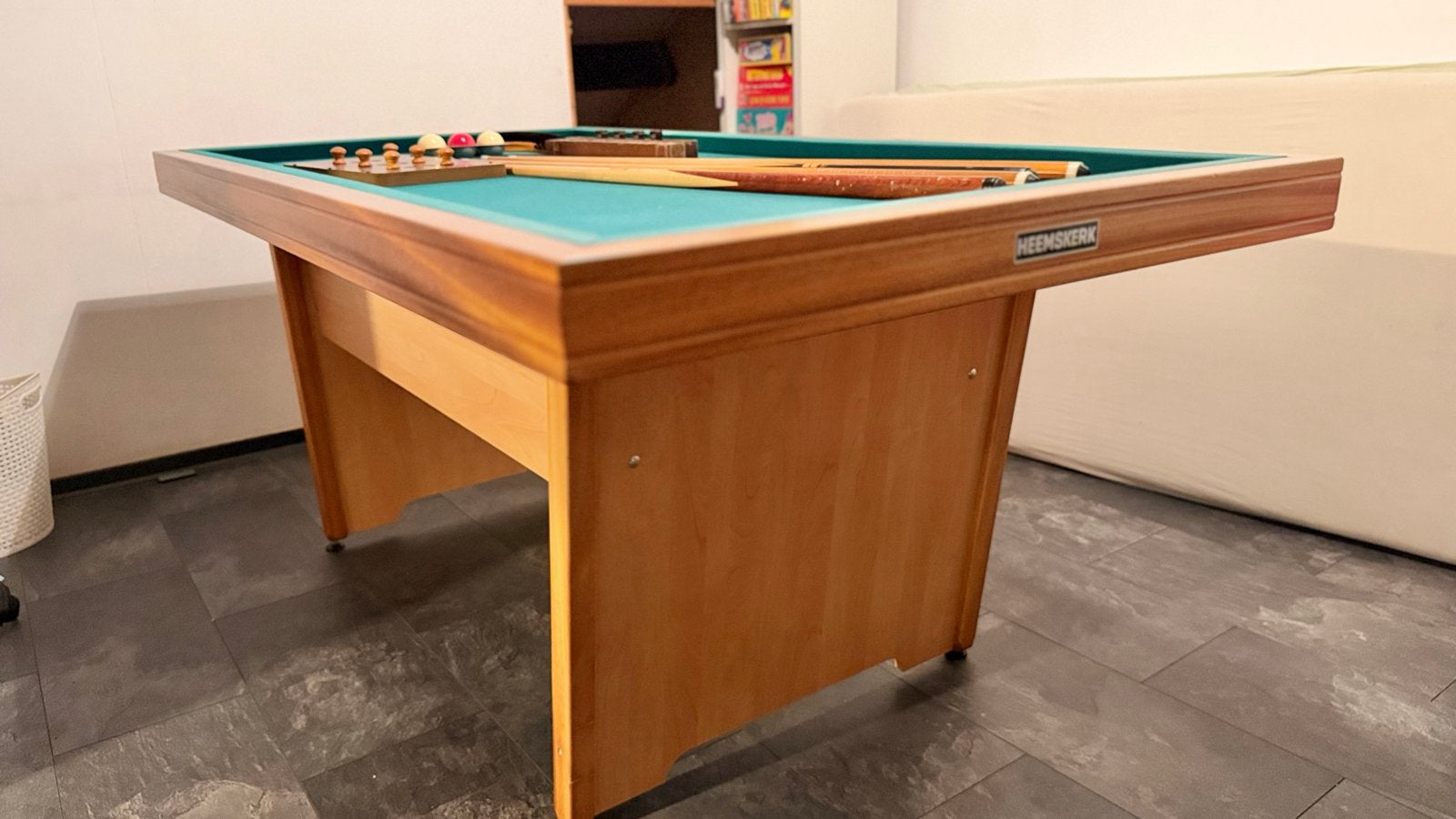 Heemskerk Biljarttafel met complete set accessoires, Sport en Fitness, Ophalen, Zo goed als nieuw, Biljarttafel