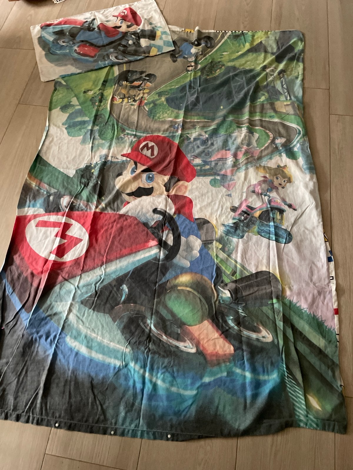 Mario Kart Dekbedovertrek - Eenpersoonsbed, Gebruikt, Overige merken, Meerkleurig, Ophalen of Verzenden