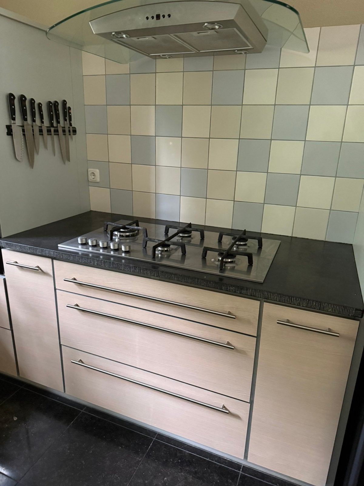 Keuken lade kast inclusief kookplaat, Ophalen, Gebruikt, Graniet of Steen, Enkelwandige keuken