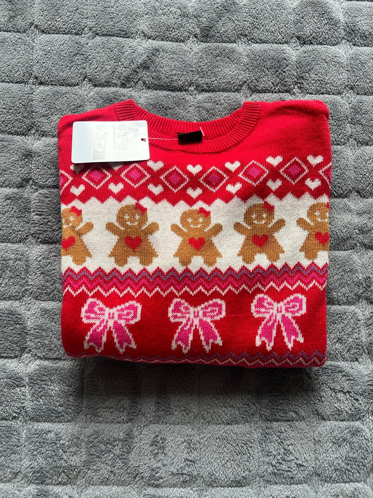 NIEUW, roodroze kinder kersttrui - Wibra - maat 110/116, Ophalen of Verzenden, Nieuw, Meisje, Trui of Vest