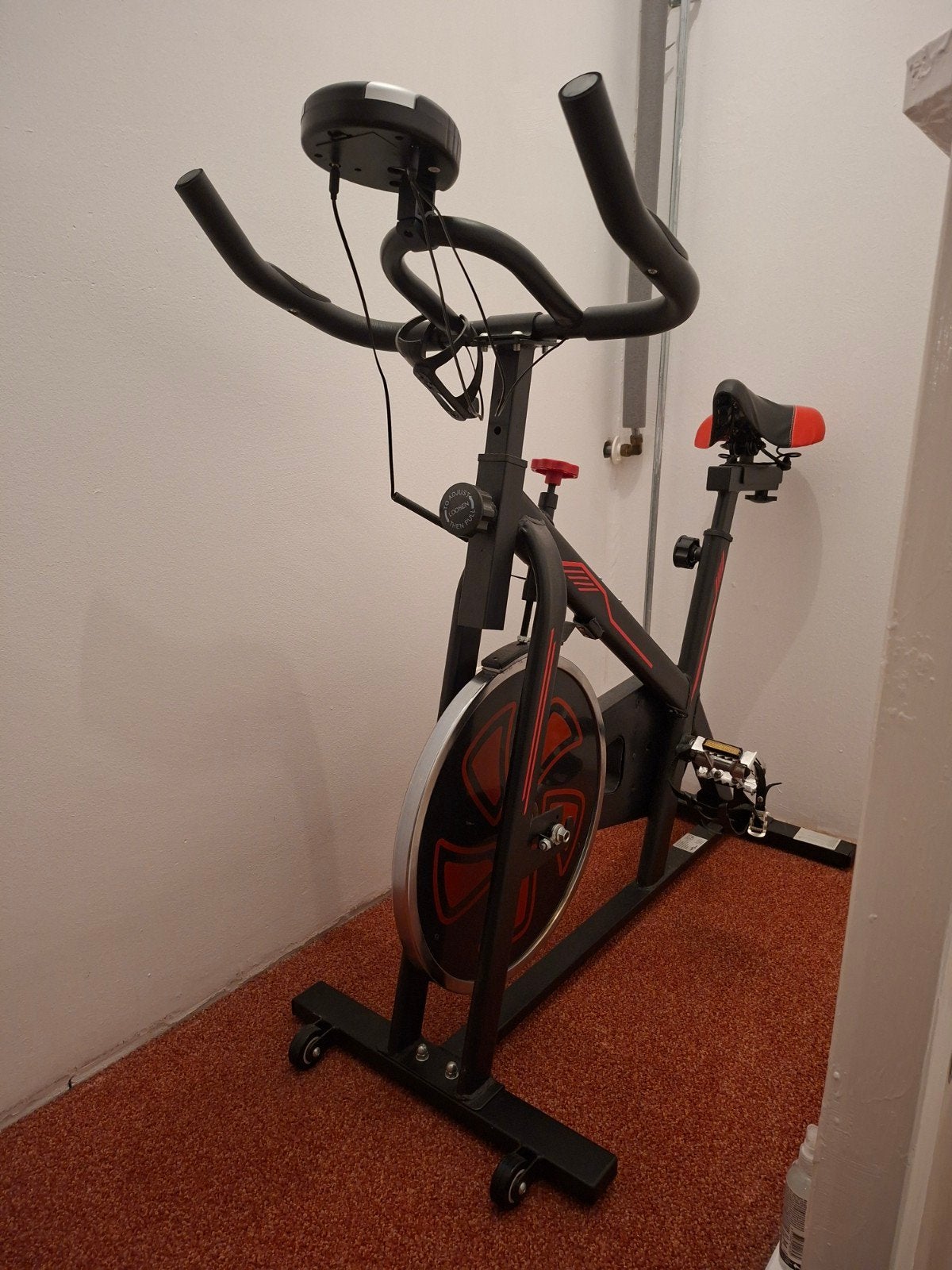 Spinningfiets Hometrainer met hartslagsensoren, Sport en Fitness, Fitnessapparatuur, Ophalen, Gebruikt, Spinningfiets, Metaal