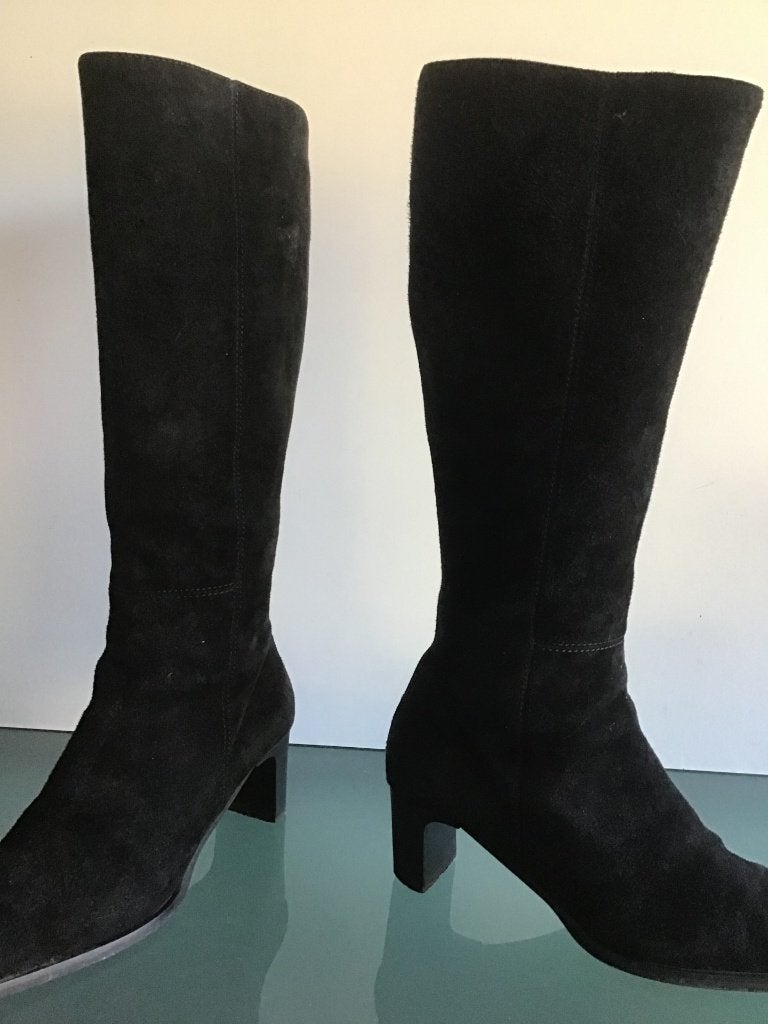 Luxe suede zwarte laarzen 37 | Gratis verzenden, Hoge laarzen, Verzenden, Zwart, Zo goed als nieuw