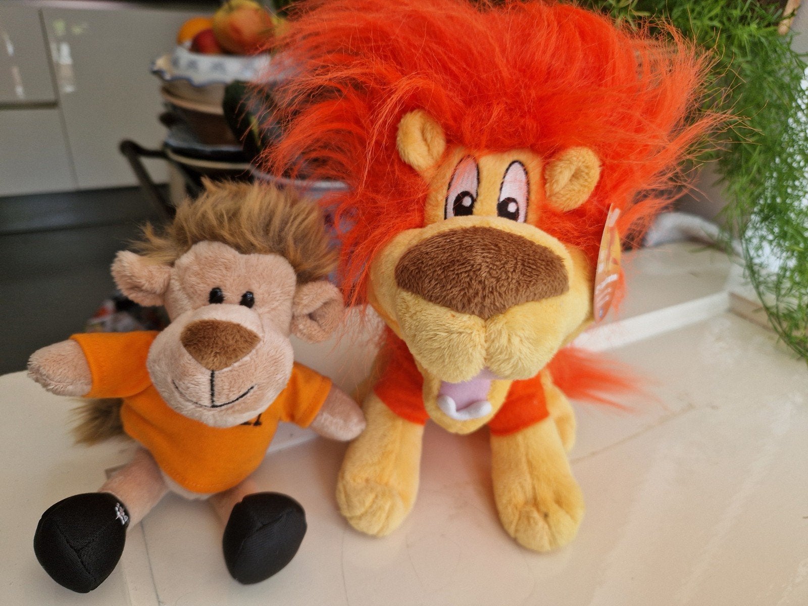 Oranje leeuw Welpie knuffel + kleine oranje knuffel leeuw 11, Ophalen
