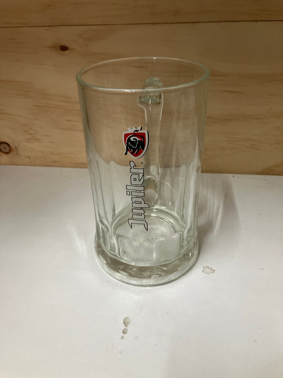 Jupiler bierpul - Glazen bierpul met oor, Ophalen, Overige merken, Glas, Overige typen