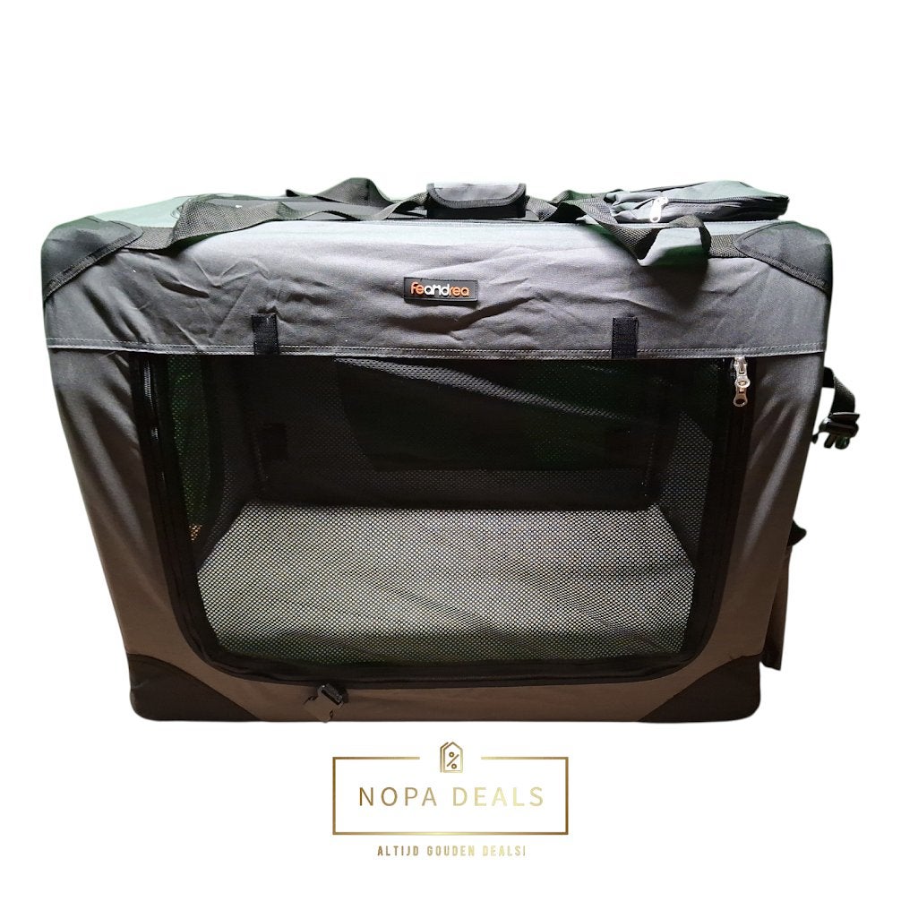 Feandrea Opvouwbare hondenbox 81 x 58 x 58 cm grijs, Dieren en Toebehoren, Nieuw, Ophalen of Verzenden, Nvt, Nvt