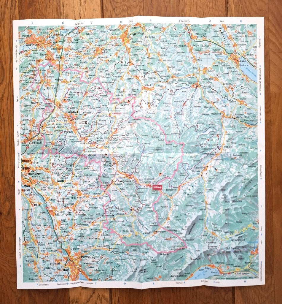 Overzichtskaart Emmental (Zwitserland) (nieuw!), Boeken, Atlassen en Landkaarten, Verzenden, 2000 tot heden, Nieuw, Europa Overig