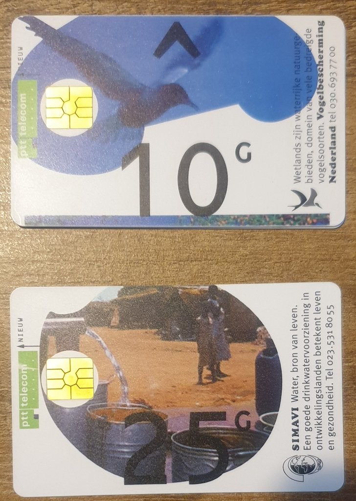 Set 2 telefoonkaarten De aarde onze waterbron gebruikt, Ophalen of Verzenden, Nederland