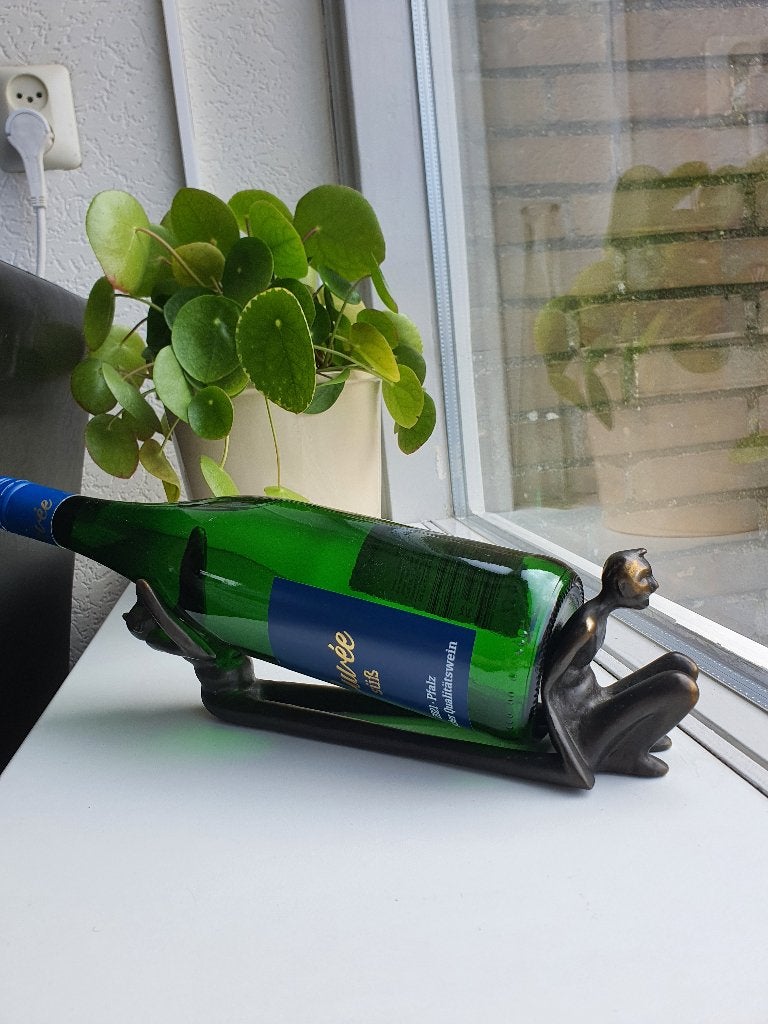 Corry Ammerlaan design flessenhouder – verbronsd metaal, Ophalen of Verzenden, Dier