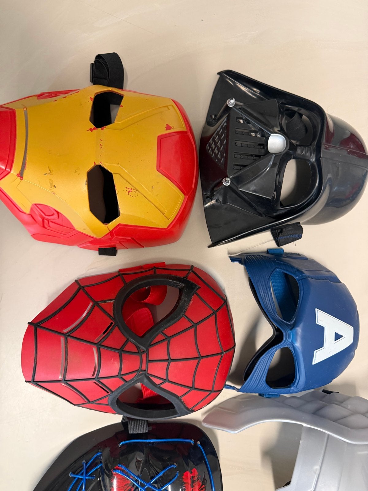 Superhelden Maskers Collectie (Iron Man, Darth Vader, Spider, Ophalen, Gebruikt, Accessoires