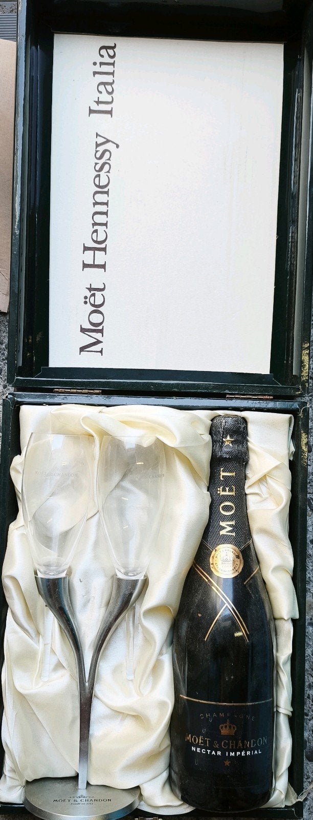 Geschenkset Moet & Chandon Nectar Imperial uniek, Gebruikt, Frankrijk, Ophalen of Verzenden, Champagne