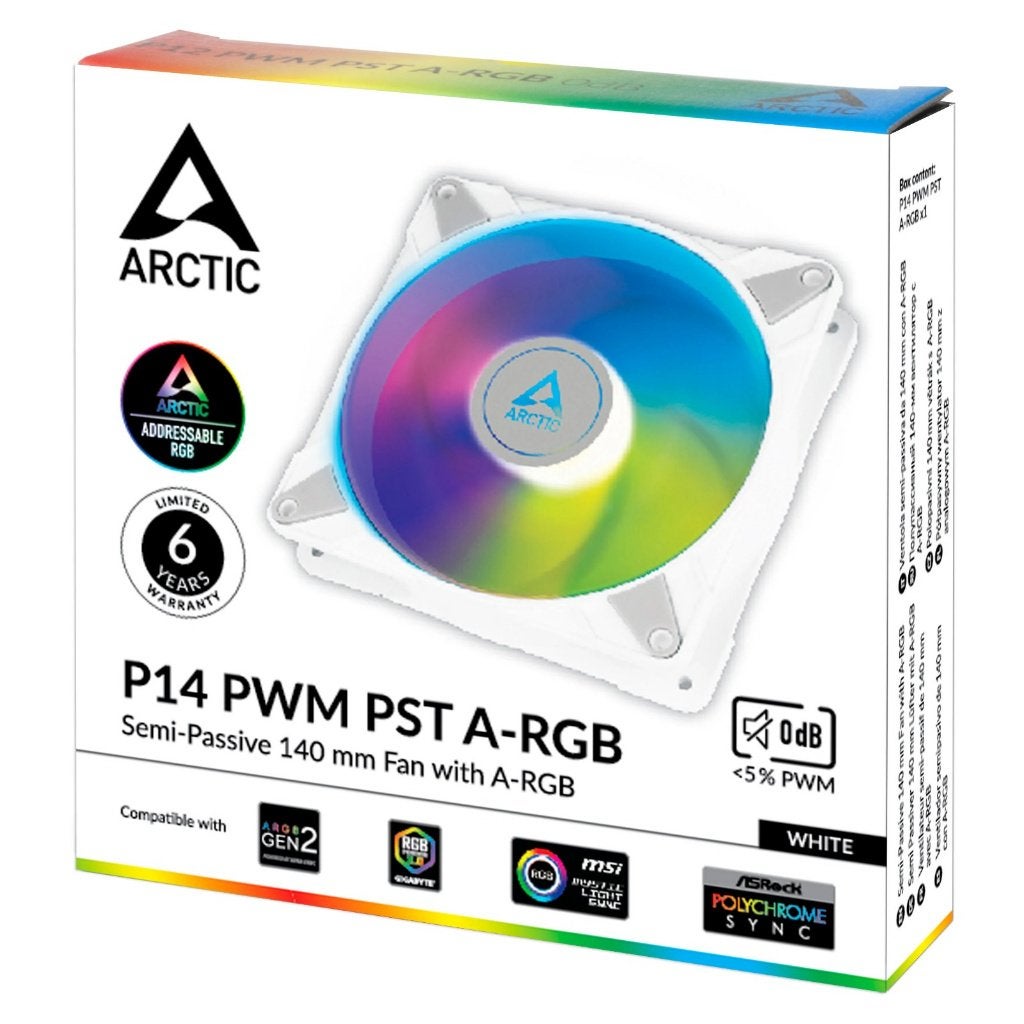 Arctic P14 PWM PST A-RGB, 140mm Ventilator, Ophalen of Verzenden, Zo goed als nieuw, Luchtkoeling