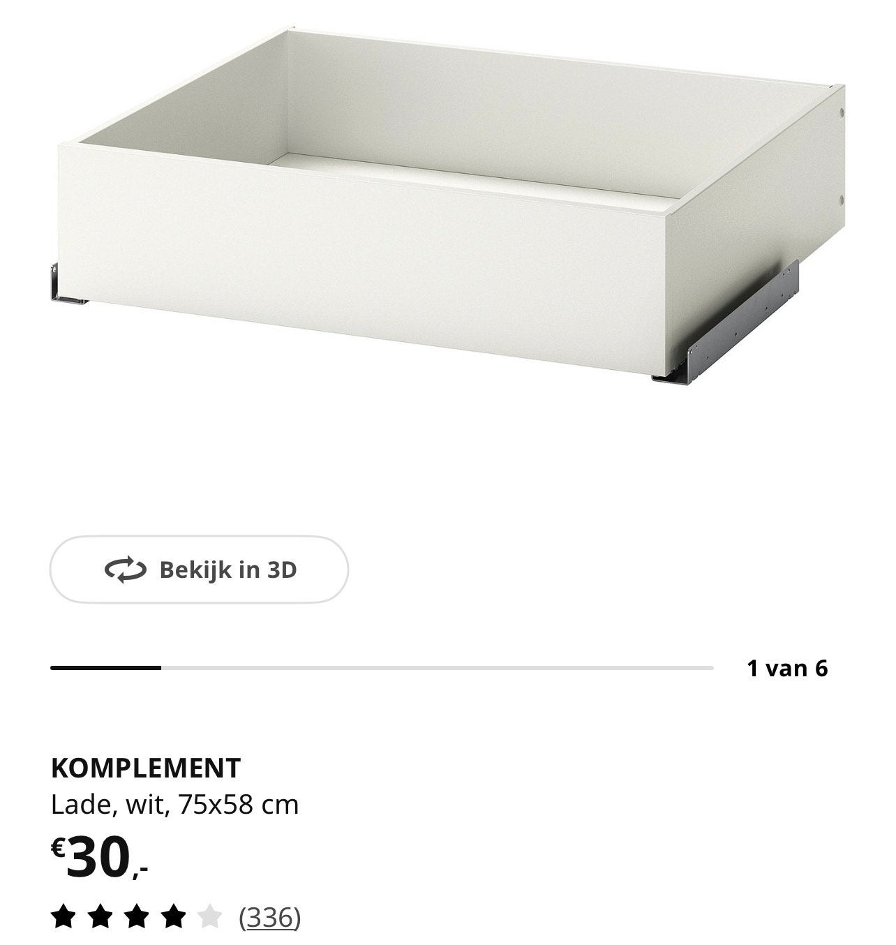 Nieuw in doos: Ikea Komplement lades, 2x, Ophalen, Nieuw, 50 tot 100 cm, Minder dan 100 cm