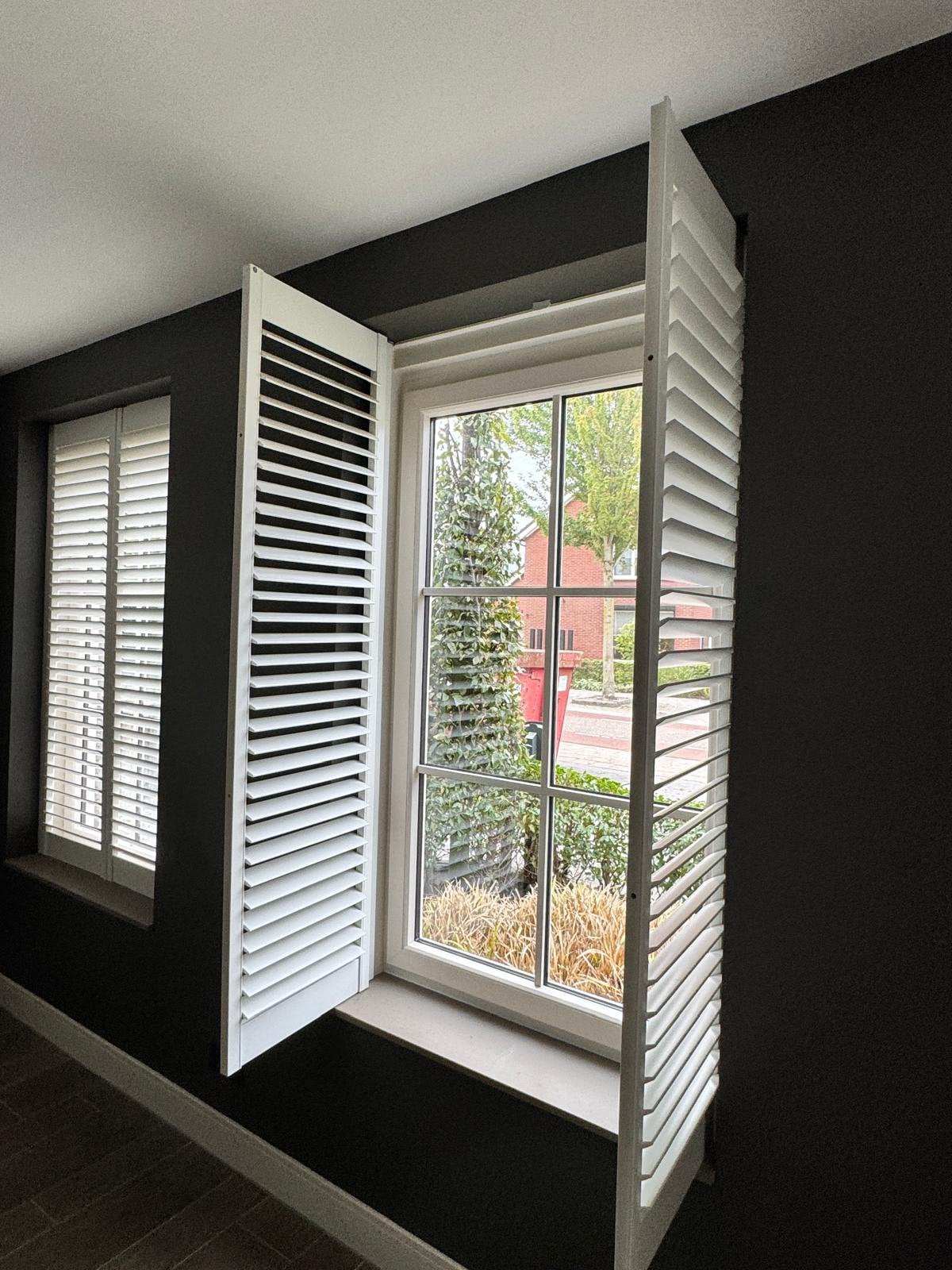 Witte houten binnenluiken , houten shutters – 6 stuks, Ophalen, Wit, Zo goed als nieuw, Hout