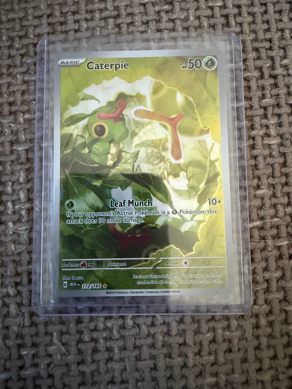 Caterpie 172/165 - Scarlet & Violet Pokémon Kaart, Ophalen of Verzenden, Zo goed als nieuw, Losse kaart