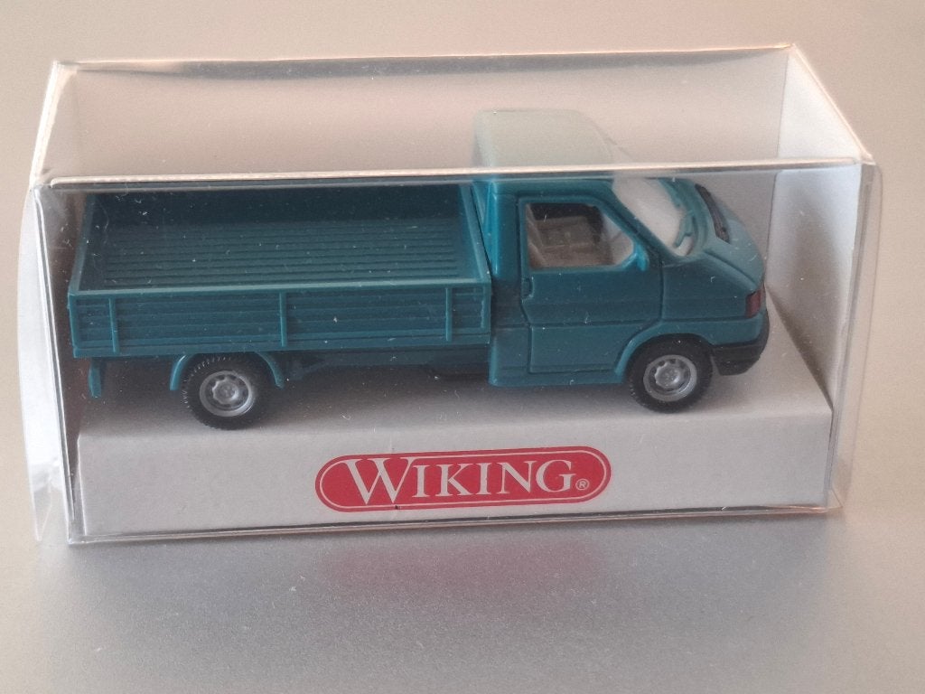1:87 Volkswagen VW T4 met laadbak Wiking in OVP € 7, Verzenden, Zo goed als nieuw, Auto, Wiking