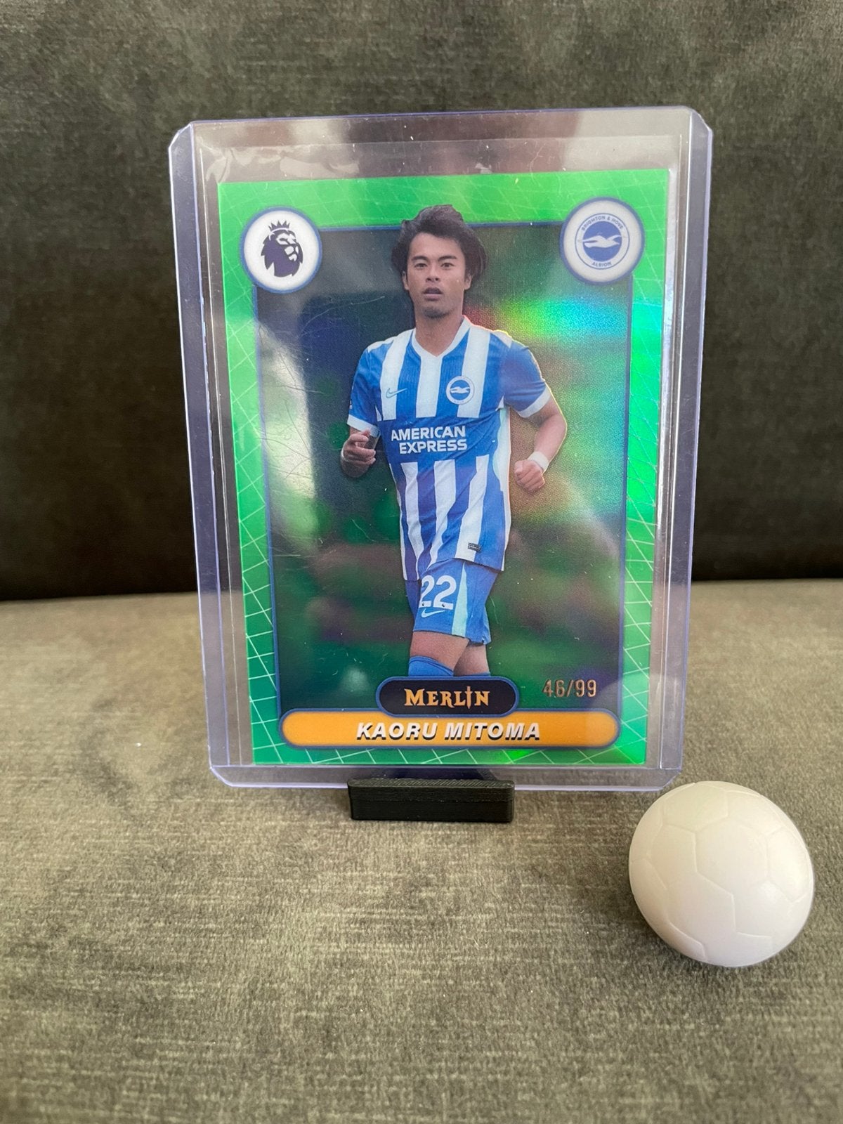 Kaoru Mitoma Topps Merlin Green /99 Brighton 46/99, Ophalen of Verzenden, Zo goed als nieuw, Plaatje