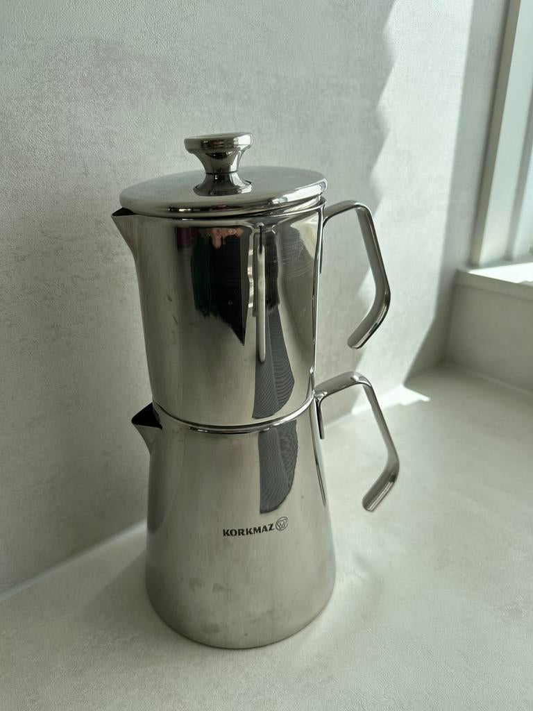 Korkmaz caydanlik theepot, Ophalen of Verzenden, Zo goed als nieuw