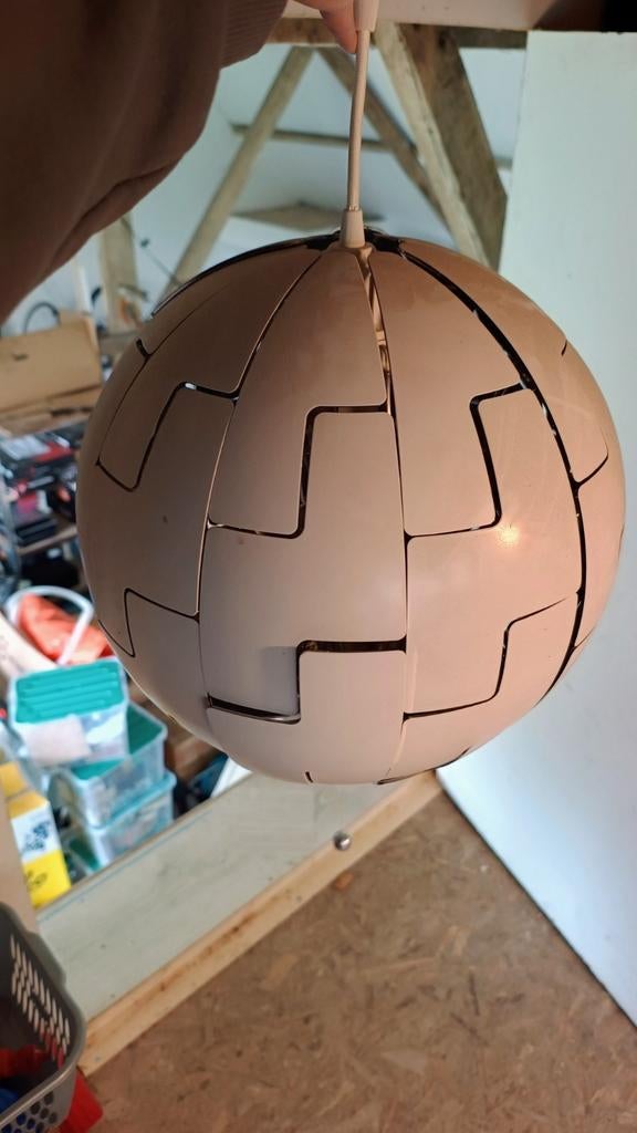 IKEA PS 2014 lamp 35cm wit/zilver, werkend, Ophalen, Gebruikt, Metaal, Minder dan 50 cm