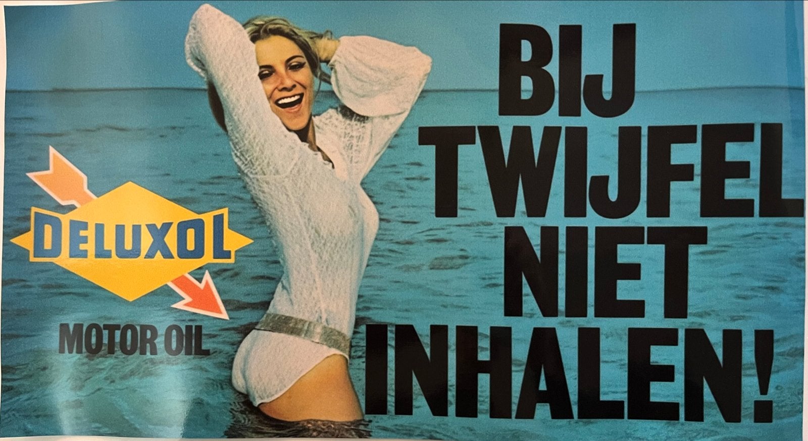 Vintage Deluxol Motor Oil Reclamebord - Bij Twijfel Niet Inh, Ophalen of Verzenden, Gebruikt, Overige merken