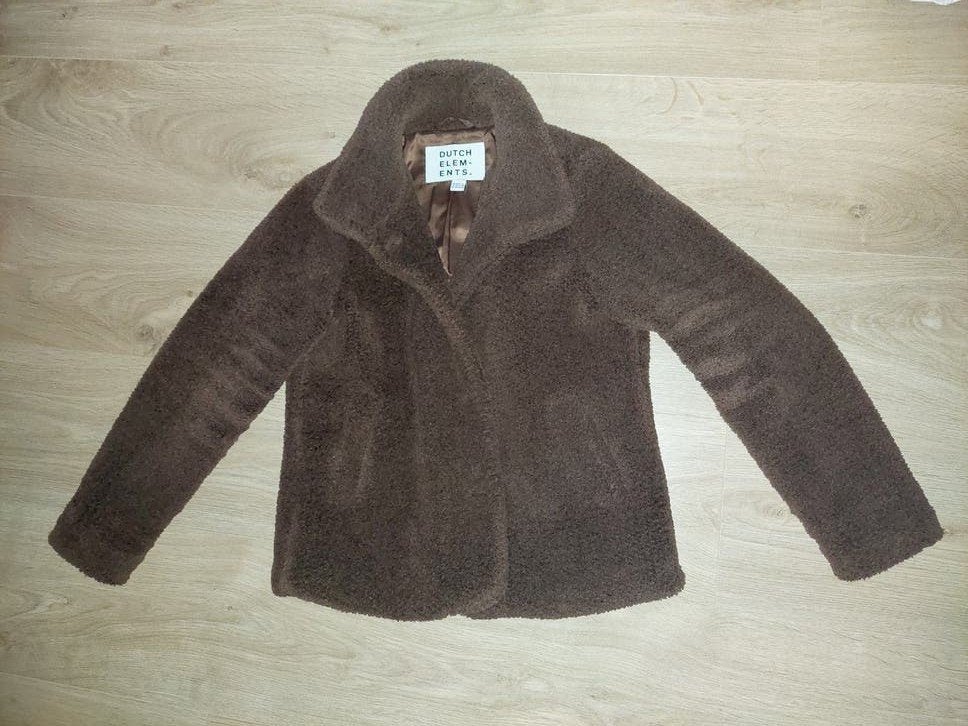 Bruine teddy jas van Dutch Elements, maat L, Dutch Elements, Bruin, Maat 42/44 (L), Ophalen of Verzenden