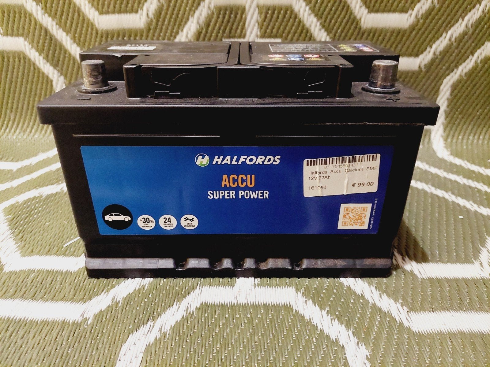 Halfords Accu Super Power 12V 72Ah 680 EN, Gebruikt