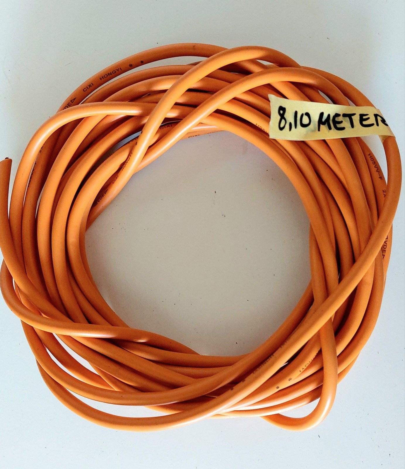 8.10m oranje elektriciteitsdraad 2x1 Qm, Doe-het-zelf en Verbouw, Elektra en Kabels, Ophalen, Nieuw, Kabel of Snoer