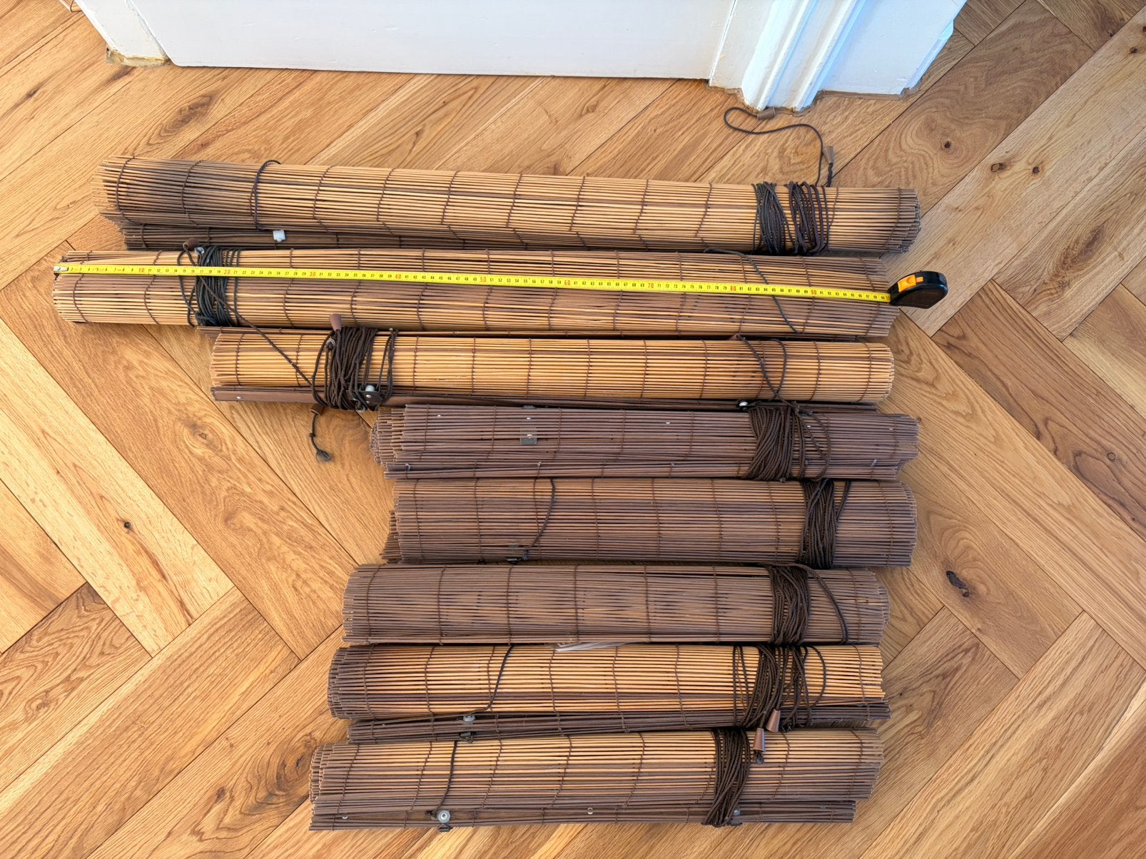 Rattan rolgordijntjes | alles samen | €75,-, Ophalen of Verzenden, Zo goed als nieuw