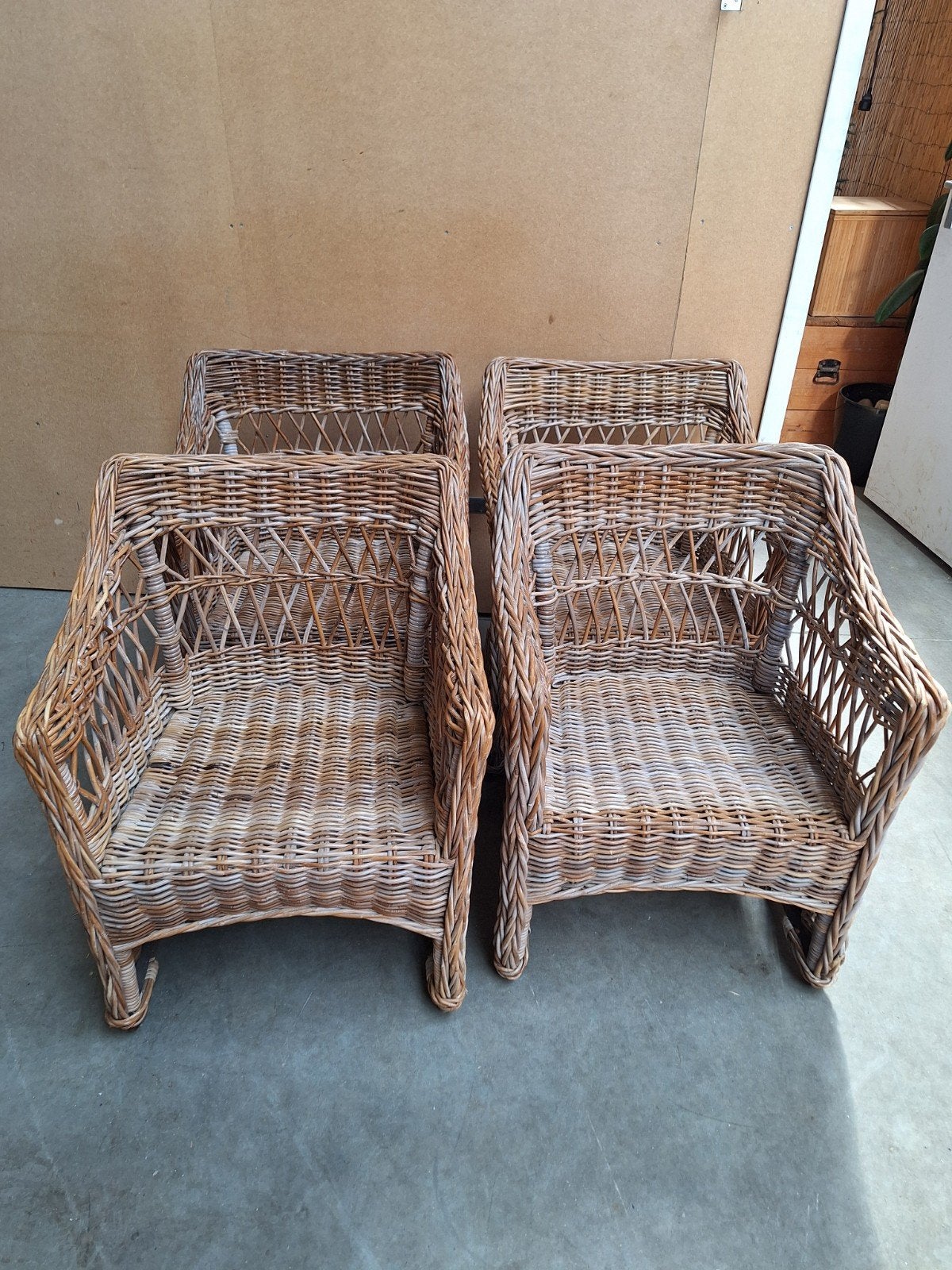 Set van 4 rotan stoelen - Vintage look, Ophalen