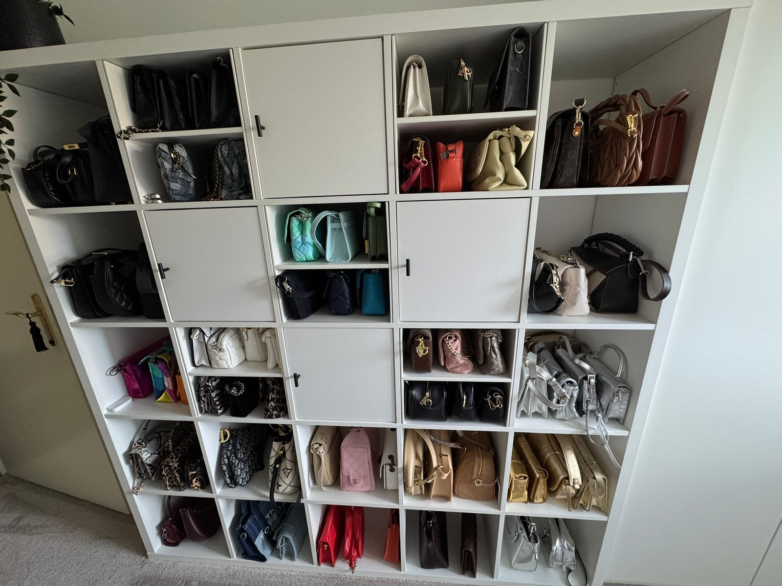 Witte IKea Kallax vakken kast 1.82  bij 1.82, Ophalen, Zo goed als nieuw