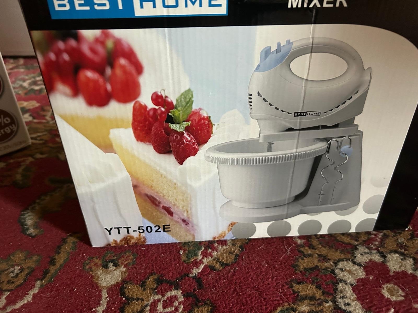 Best Home Mixer YTT-502E met kom - Nieuw in doos, Nieuw, 3 snelheden of meer, Ophalen of Verzenden, 2 tot 3 liter