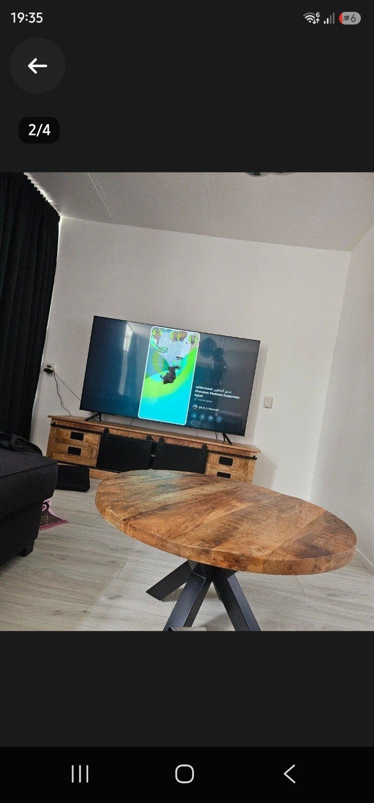 Zo goed als nieuw mango houten tv meubel 200cm breed gratis, Huis en Inrichting, Ophalen, Mangohout, Zo goed als nieuw, 200 cm of meer