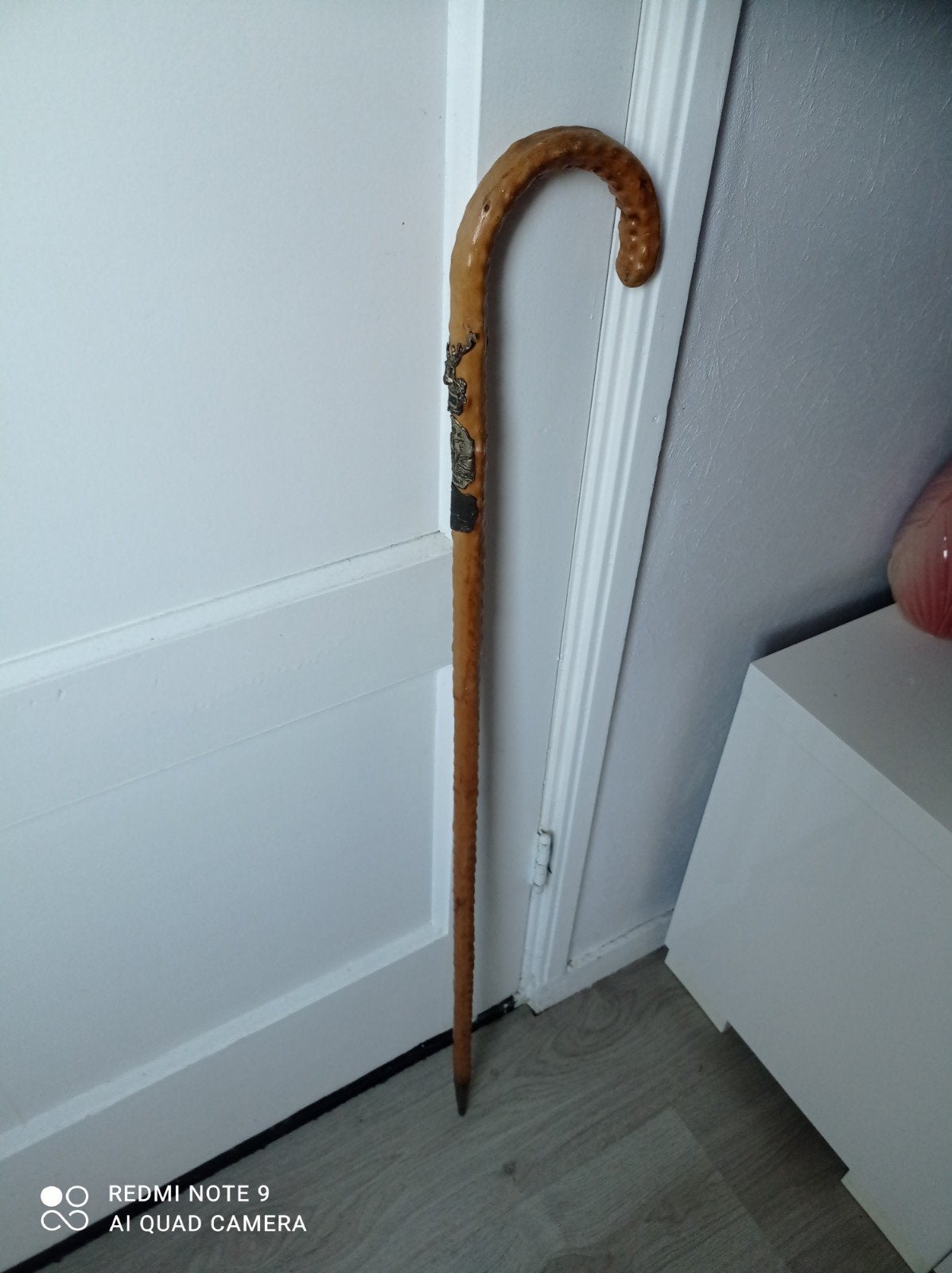 Vintage klassieke houten wandelstok die vaak wordt gebruikt, Ophalen of Verzenden