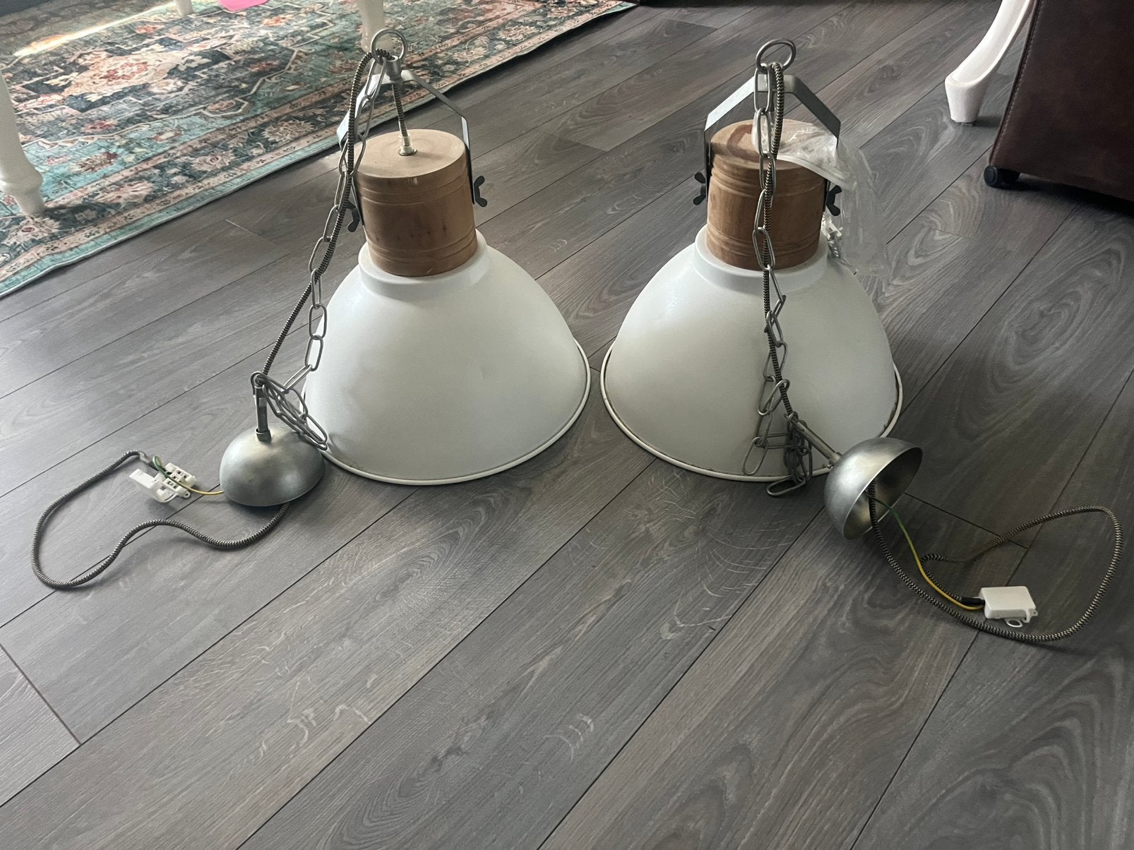 2 industriële lampen, Ophalen, Gebruikt, Minder dan 50 cm
