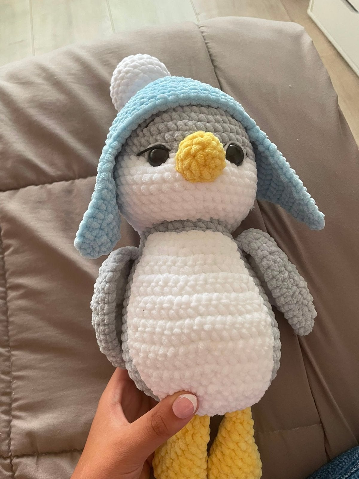 Handgemaakte gehaakte pinguïn knuffel 14x31cm, Ophalen, Pinguïn, Handgemaakt, Nieuw