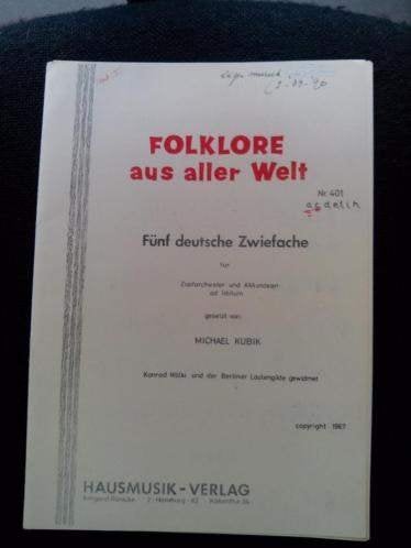 Folklore aus aller Welt - Fünf deutsche Zwiefache, Gebruikt, Overige genres, Banjo of Mandoline, Ophalen of Verzenden