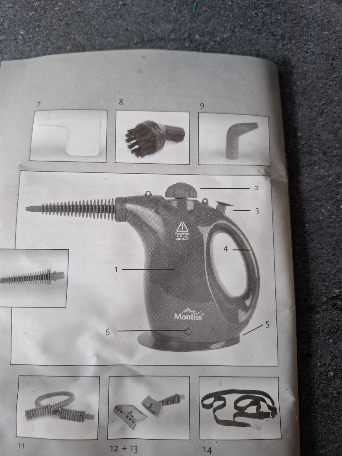 Montiss Stoomreiniger met accessoires - Gebruikt, Witgoed en Apparatuur, Ophalen of Verzenden, Gebruikt