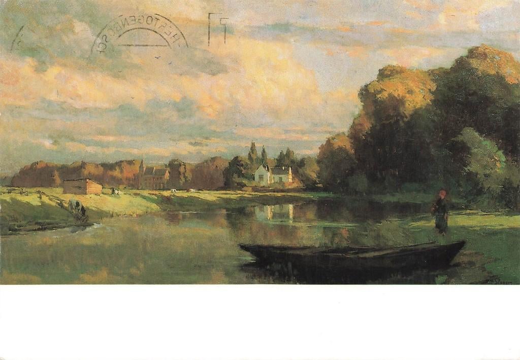 Piet Slager, Aan de rivier de Dommel, ansichtkaart, Ophalen of Verzenden, 1980 tot heden, Gelopen, Noord-Brabant