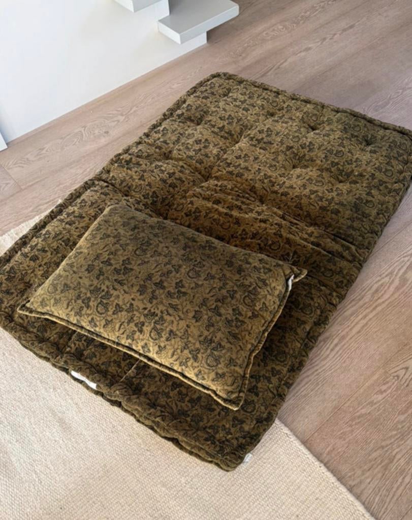 Mrs Bloom palletkussen + kussen groen print, Huis en Inrichting, Ophalen of Verzenden, Zo goed als nieuw, Vierkant