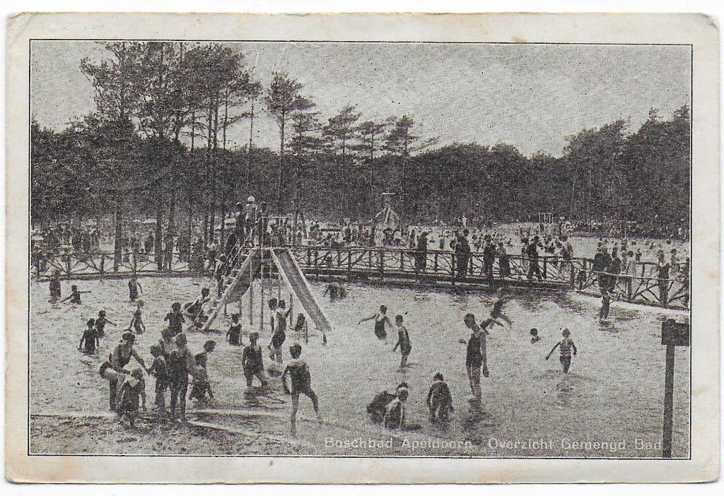 Apeldoorn Boschbad  ansichtkaart uit 1947  ( B2271), Verzamelen, Verzenden, 1940 tot 1960, Gelopen, Gelderland